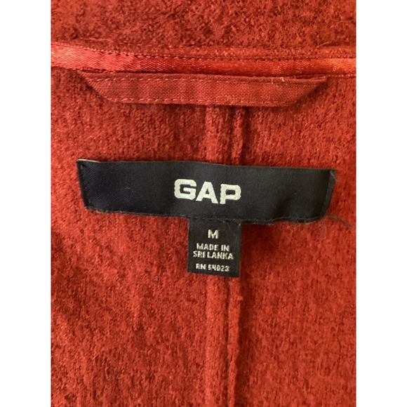 GAP Y2K Red Wine 100% Wool Double Breasted Peacoat Jacket Size Medium - Picture 4 of 5